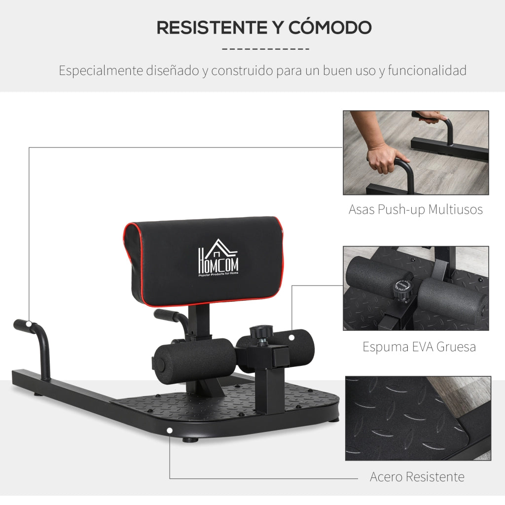 Macchinario per Squat 3 in 1 ¨C zephmum ¨C Attrezzo Multifunzione per Addominali e Supino Nero