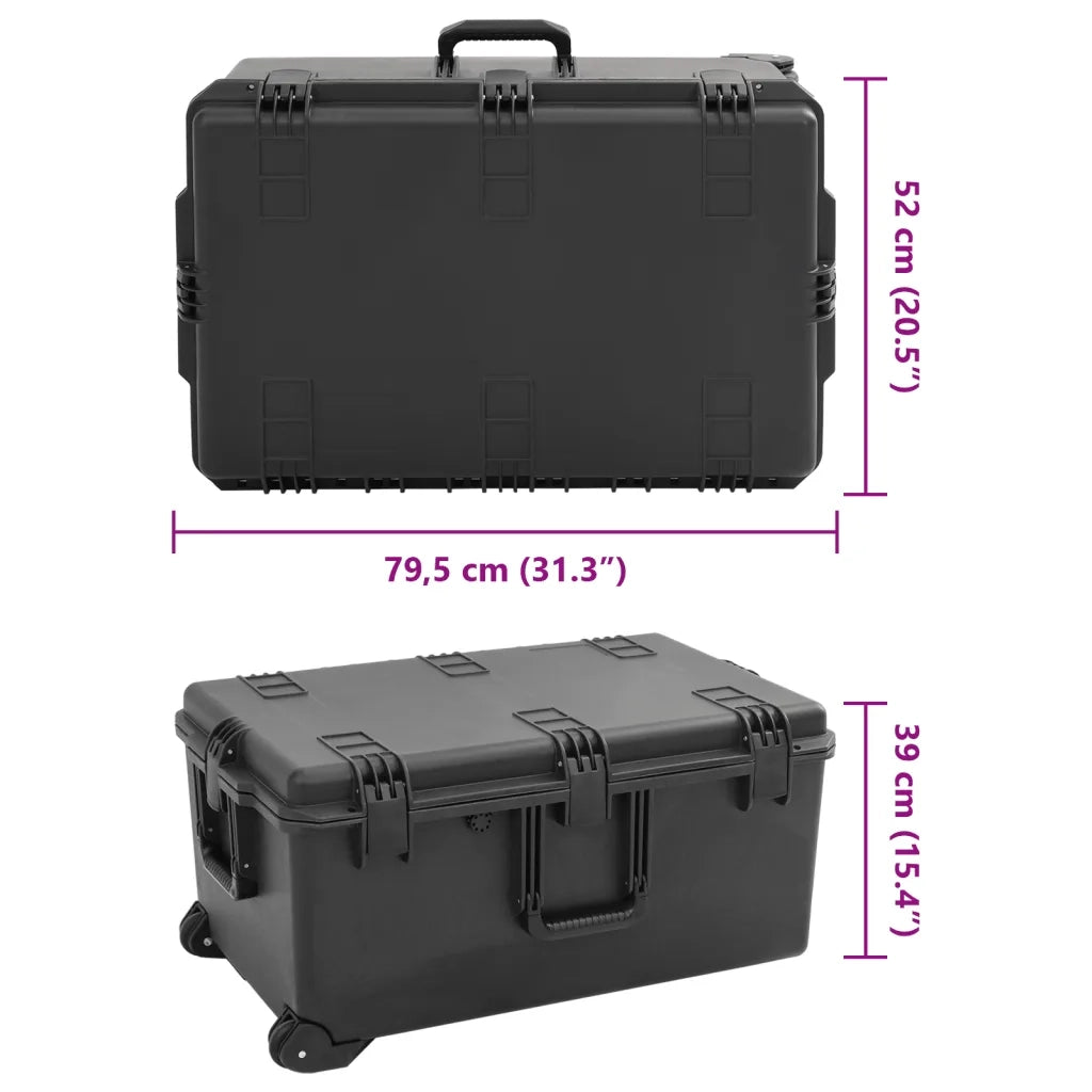 vidaXL Valigetta da Volo Portatile Nera 79,5x52x39 cm in PP