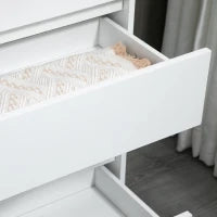 Cassettiera 5 Cassetti Minimal in Legno, 80x40x109 cm, Bianco e color Rovere