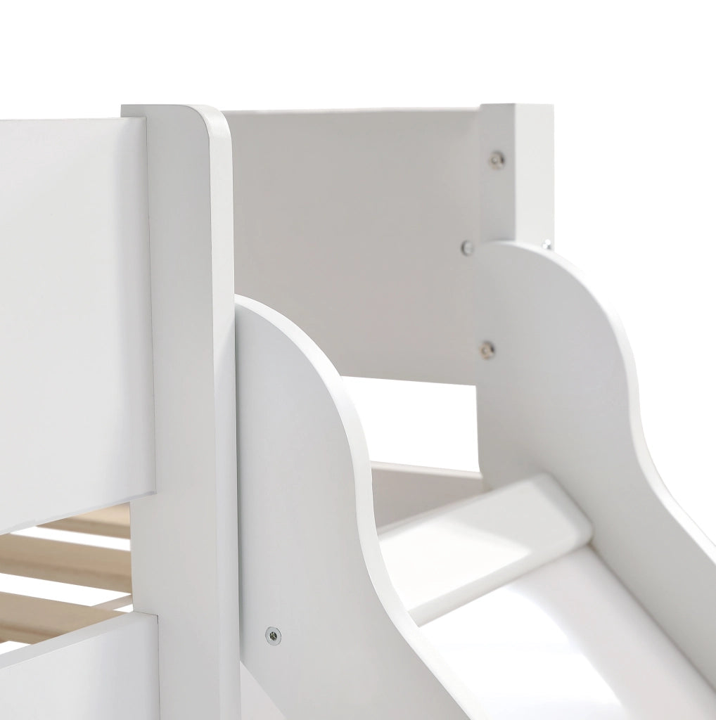 Letto a soppalco 90 x 200 cm con scivolo, scala e ripiano removibile