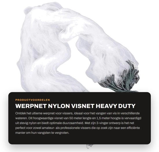 Rete Visiera Nylon 50m - Rete Visiera Resistente - 3 Strati - Rete Visiera Leggera - 1,5m di Altezza - 443g di Peso