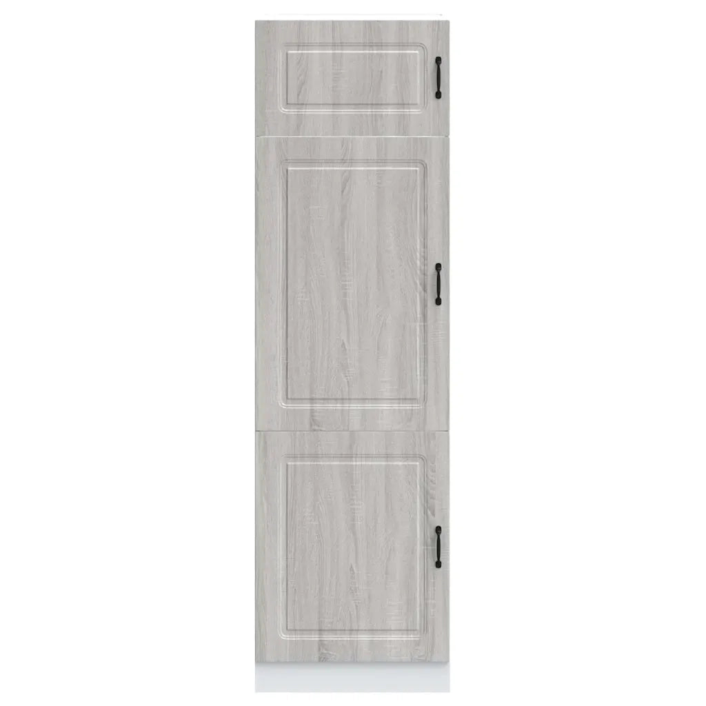 Armadio da Cucina-Credenza da Cucina Kalmar Grigio Sonoma in Legno Multistrato