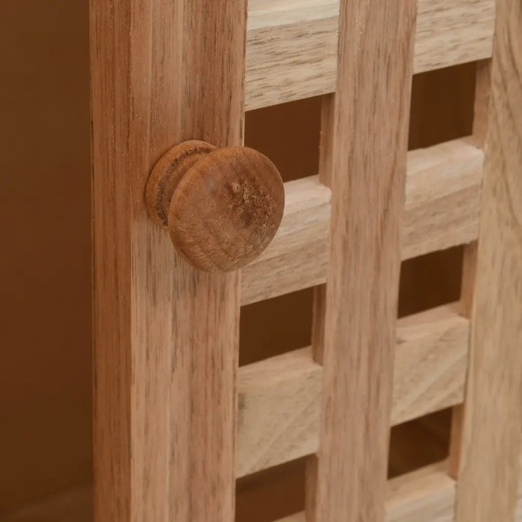Mobiletto per Lavello con Specchio-Armadietto da bagno in Legno Massello di Noce