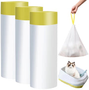 60 sacchi per gatto, 94 * 45 cm sacchi per gatto, sacchi per spazzatura con cavo di trascinamento, sacchi per gatto autoigienizzanti, sacchi per gatto resistenti e duraturi - 3 rotoli