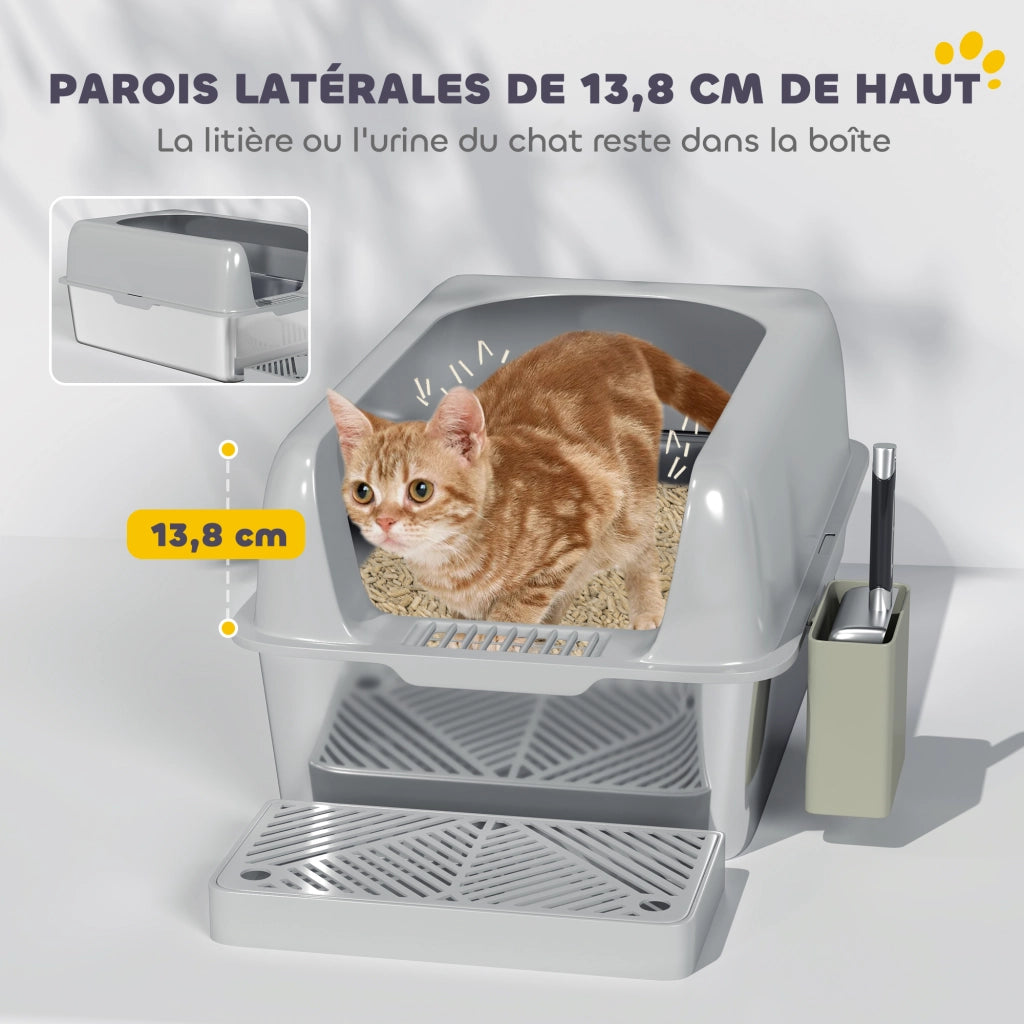 Lettiera per Gatti in Acciaio Inox ¨C Zephmum ¨C Grigio 60x40x20