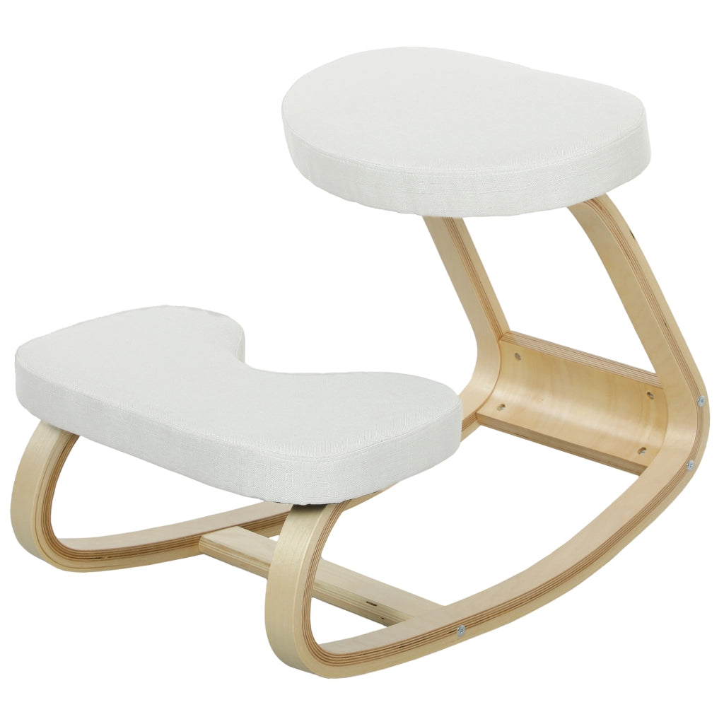 Sedia ergonomica da ginocchio in legno ¨C zephmum ¨C crema