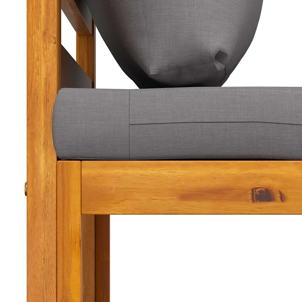 Divano Centrale Modulare Cuscini-Sofa Modulare-Divanetto Grigio Scuro Massello Acacia 852704