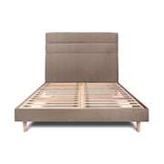 Letto 140x200 cm con testiera in linea - Tessuto velluto