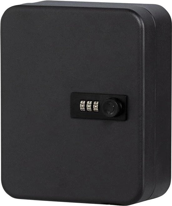 Cassaforte Chiusura Automatica con Chiusura a Codice Nero - Scatola per Chiavi Grande - 200x160x74mm
