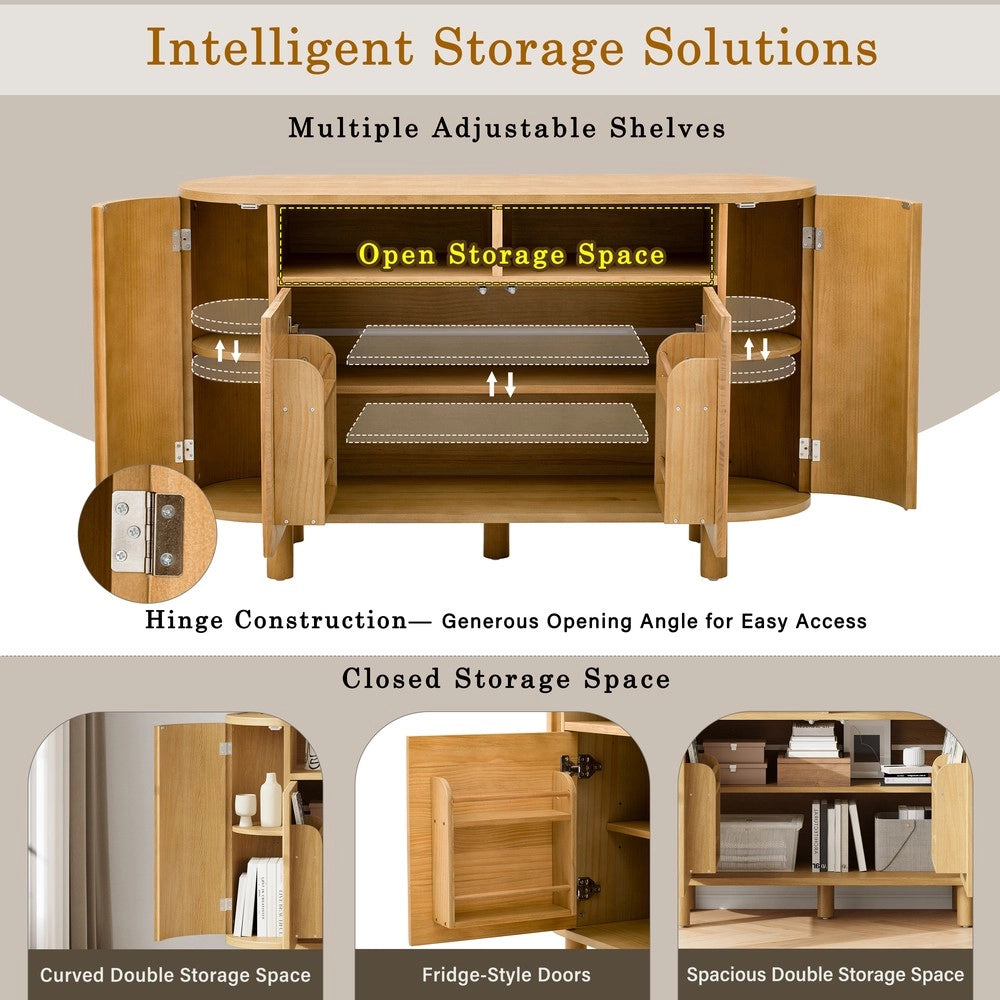 Credenza Moderna con Ante e Vani ¨C MINIMAL ¨C Naturale