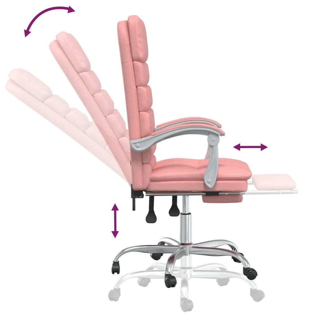 Poltrona da Ufficio Massaggiante Reclinabile rosa in Similpelle 349731