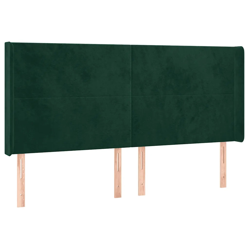 Testiera a LED Verde Scuro 163x16x118/128 cm in Vellutocod mxl 97889