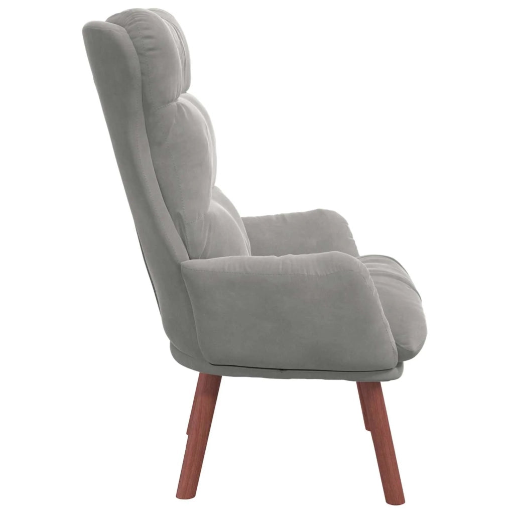 Poltrona | Sedia Relax Grigio chiaro 69 x 74 x 93 cm Velluto