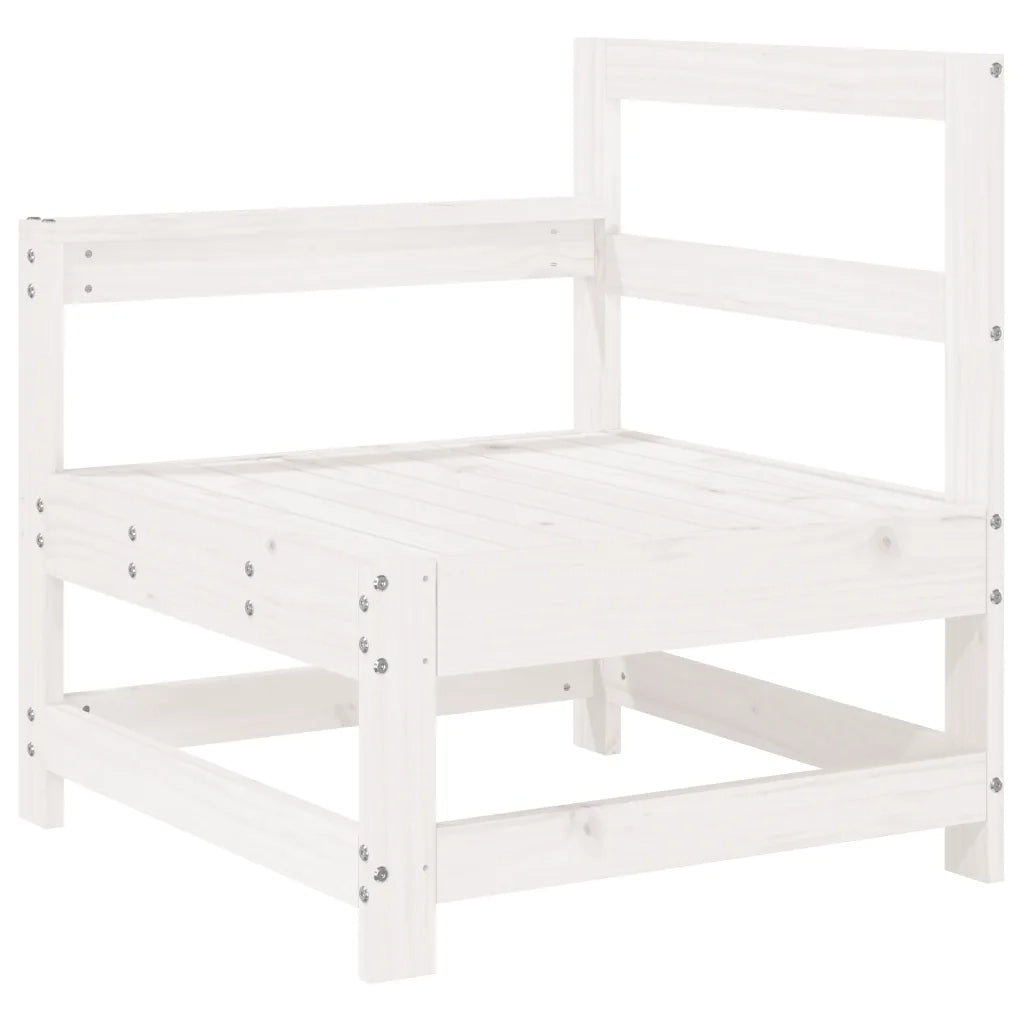 Set Divani da Giardino 11 pz Bianco in Legno Massello di Pino