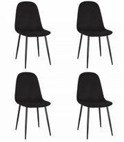 Sedia VALORA COMO - Sedie da pranzo ergonomiche in velluto nero x 4