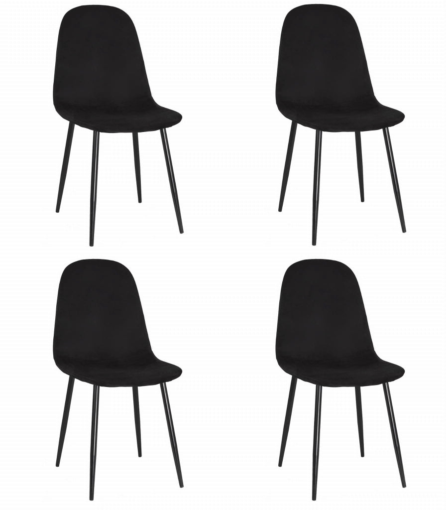 Sedia VALORA COMO - Sedie da pranzo ergonomiche in velluto nero x 4