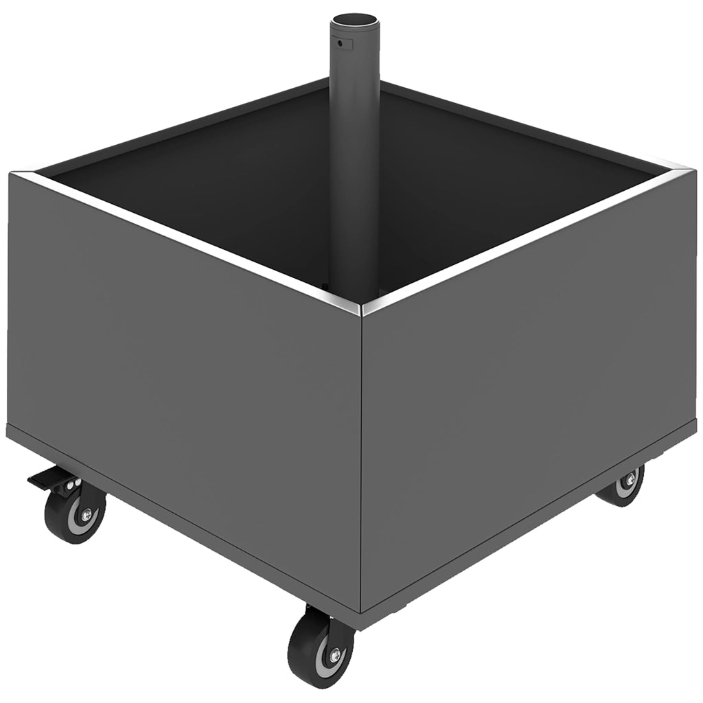 Supporto Parasol 2 in 1 con Ruote e Fioriera ¨C Zephmum ¨C Grigio Scuro 50x50x46 cm