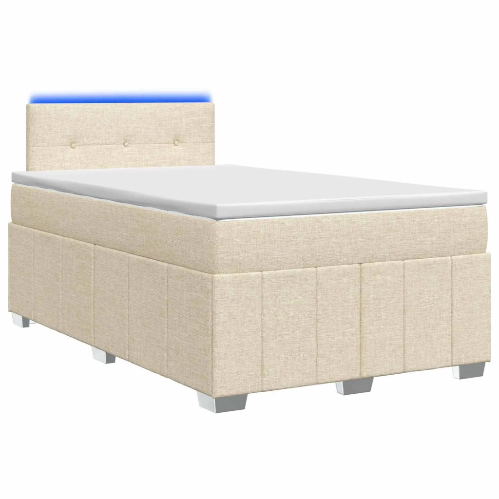 Letto box spring con materasso Crema 120 x 190 cm Tessuto 3452633
