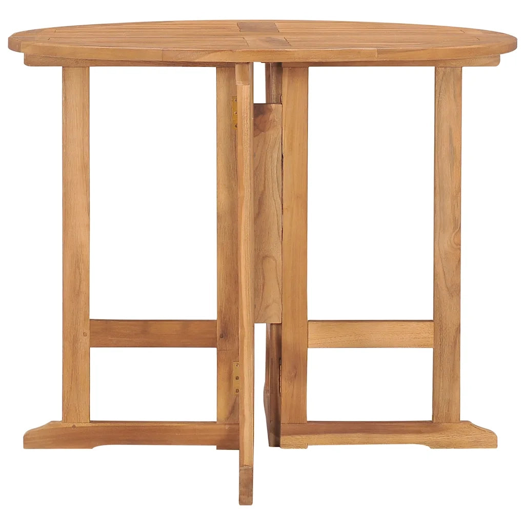 Tavolo da Giardino | Tavolino da esterno Pieghevole ?90x75 cm in Massello di Teak