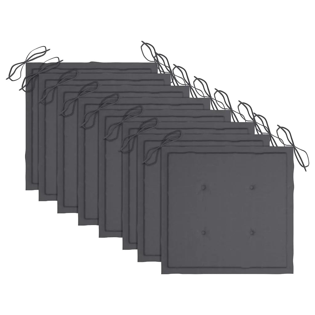 Sedie da Giardino con Cuscini 8 pz in Legno Massello di Teak 3073142