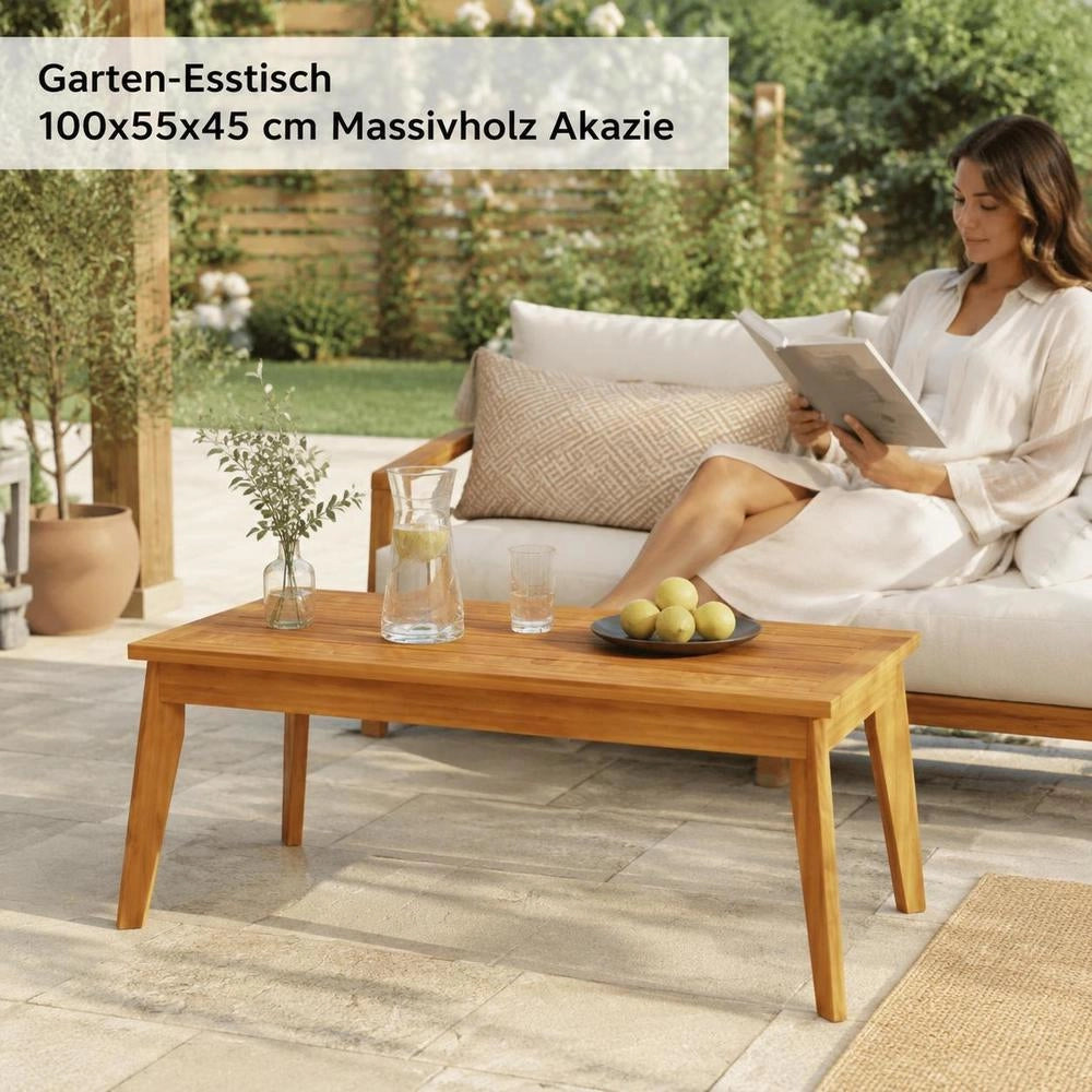 Garden Dining Table 100x55x45 Cm Solid Acacia Wood