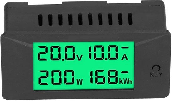 Misuratore di energia PZEM-025 - Display digitale - Tensione 5-12V - Amperometro - Tester di consumo energetico - Adatto per la misura dell'energia elettrica DC