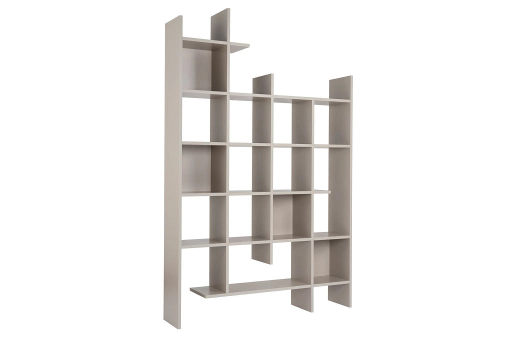 Libreria in legno "Manco" - 122 x 25 x 188 cm - Pietra arenaria