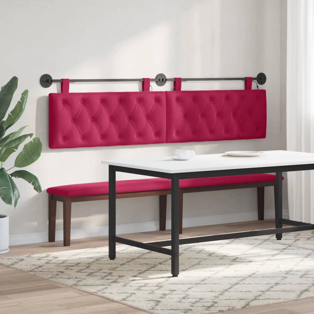 Testiera sospesa Con luce LED Rosso Vino Velluto