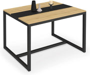 Tavolo da pranzo rettangolare DOVER 4 persone nero fascia centrale design industriale 120 cm