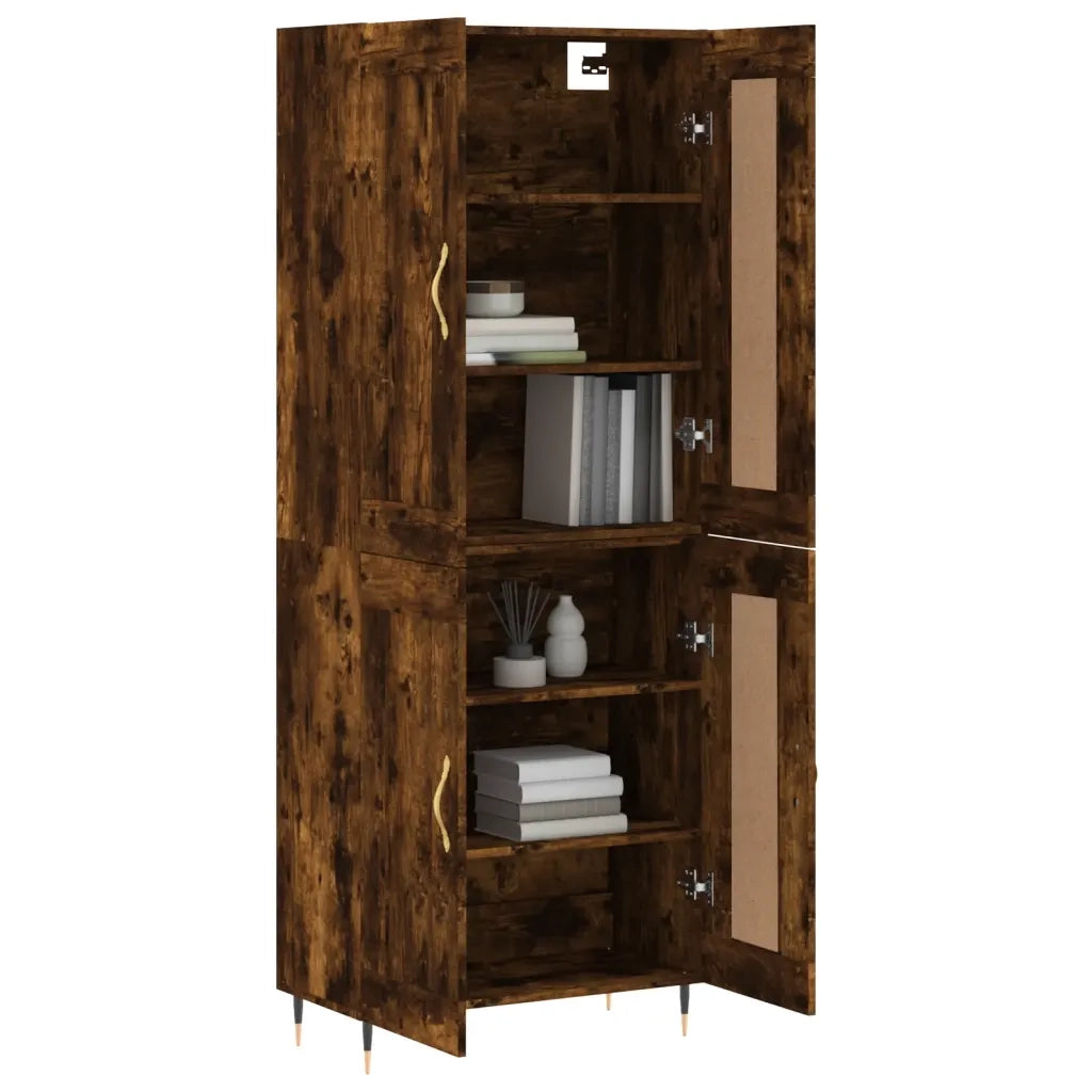 vidaXL Credenza Rovere Fumo  69,5x34x180 cm in Legno Multistrato