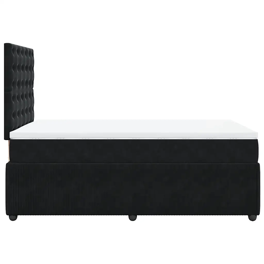 vidaXL Giroletto a Molle con Materasso Nero 120x200 cm in Velluto