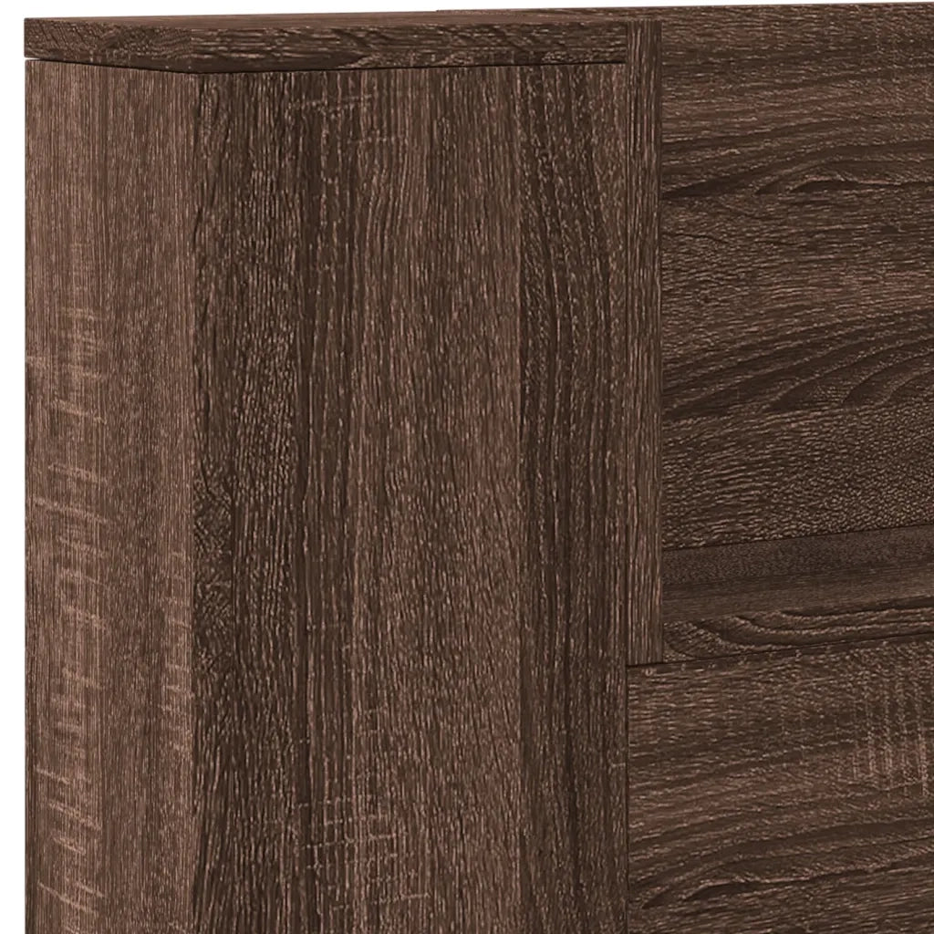 Testiera | Testata con Contenitore a LED Rovere Marrone 220x16,5x103,5 cm