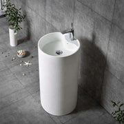 Lavabo monoforo free standing klaus plus artificial stone bianco opaco matt *** confezione 1
