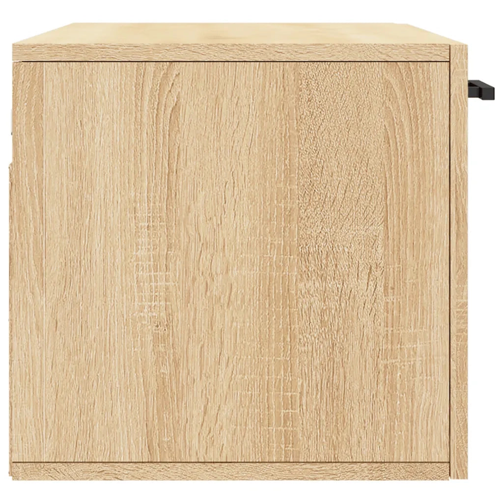 Mobiletto a parete funzionale per riporre oggetti decorativi 80 x 36,5 x 35 cm realizzato in legno composito di rovere Sonoma 02_0048870