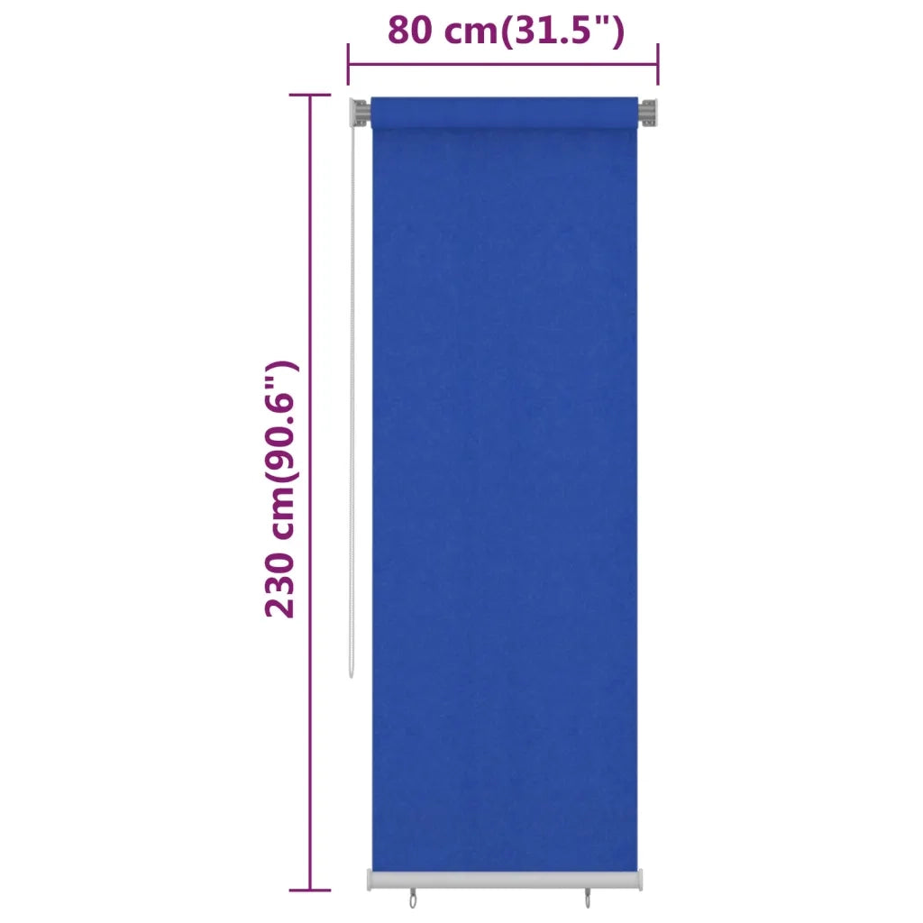 Tenda a Rullo per Esterni 80x230 cm Blu HDPE