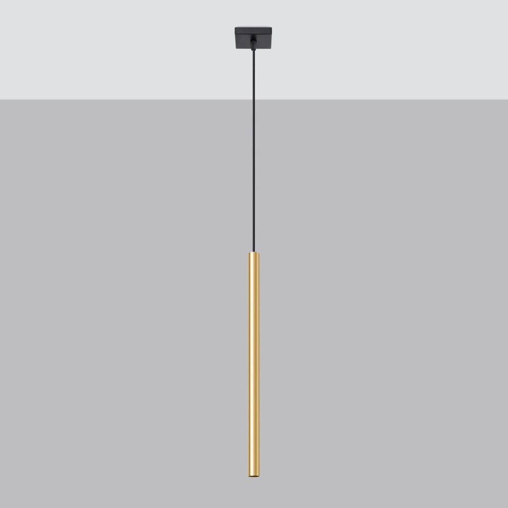 Lampada a sospensione VELINO tubo oro lucido G9 1x8W