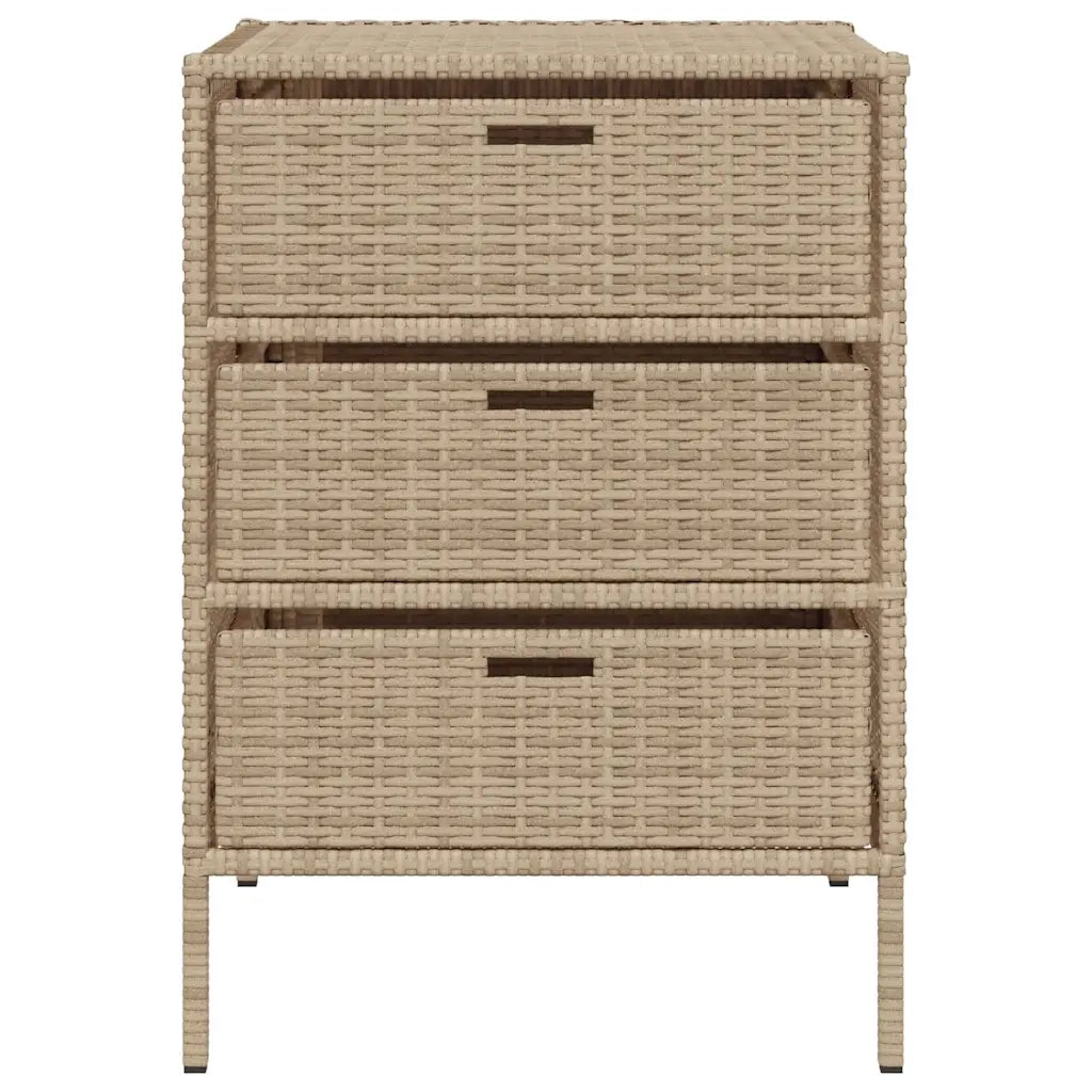 Armadietto Portaoggetti da Giardino Beige 55x59x80cm Polyrattan CFW4547177