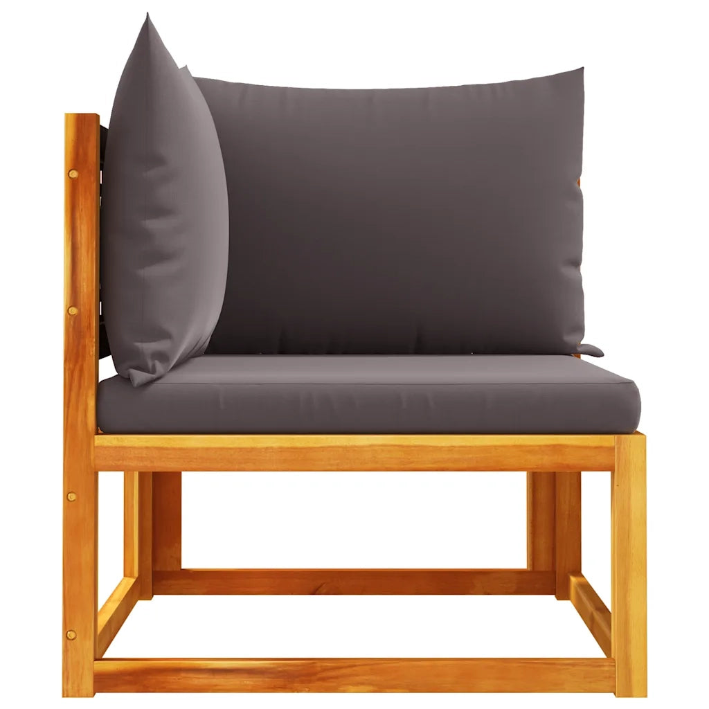 Divano da giardino angolare con Cuscini-Sofa da Giardino-Divano da esterno in legno di acacia e rattan 178621