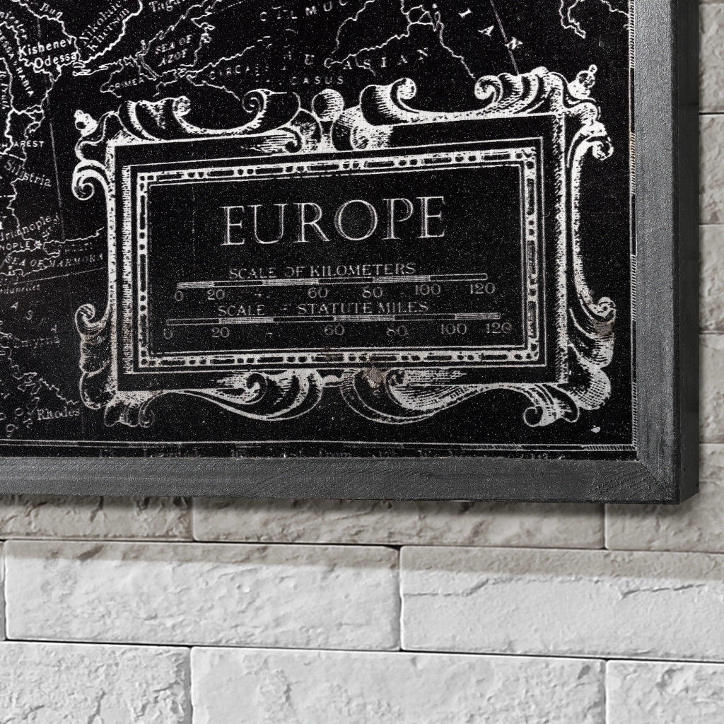[art.work] Quadro murale su pannello di aluminio incorniciato 60x80cm mappa di Europa