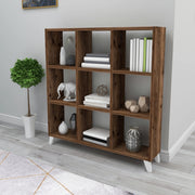 Libreria 'Svedala' Scaffale da Terra con 9 Scomparti Aperti a Forma di Cubo Mobile Espositore - Effetto Rovere Antico [en.casa]