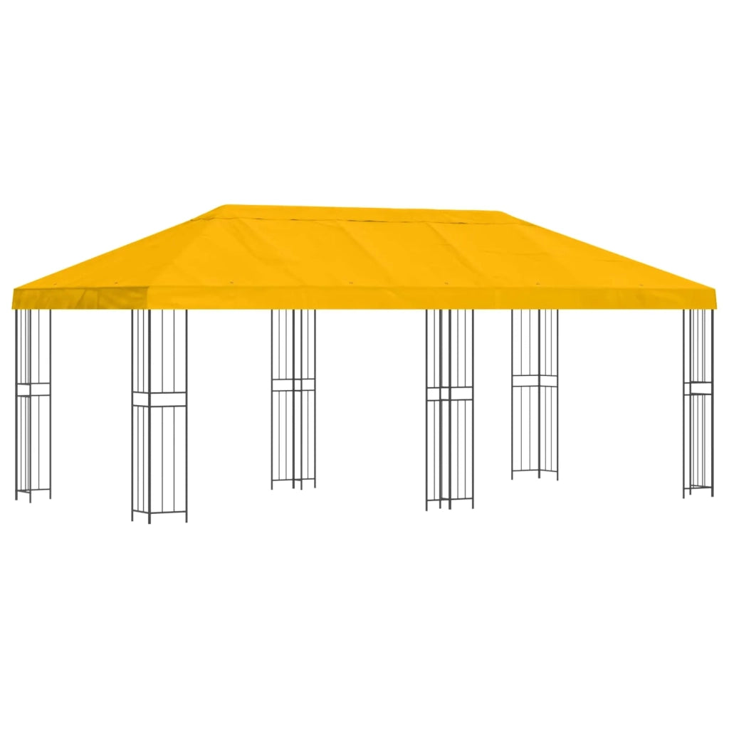 Gazebo con pareti laterali 6 x 3 m Giallo Poliestere e Acciaio 3375989