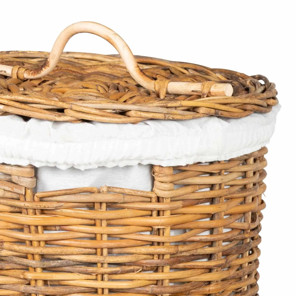 Cesto per Lavanderia 2 pz Marrone Rattan Kubu CFW9645021