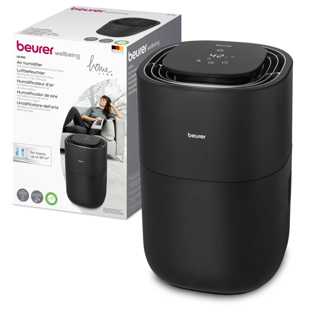 Beurer LB 200 Tecnologia di Evaporazione a Freddo in 3 Livelli ad Alta Efficienza Energetica, Umidificazione Igienica dell'Aria, Asciugatura del Filtro, per Ambienti fino a Circa 30 m²