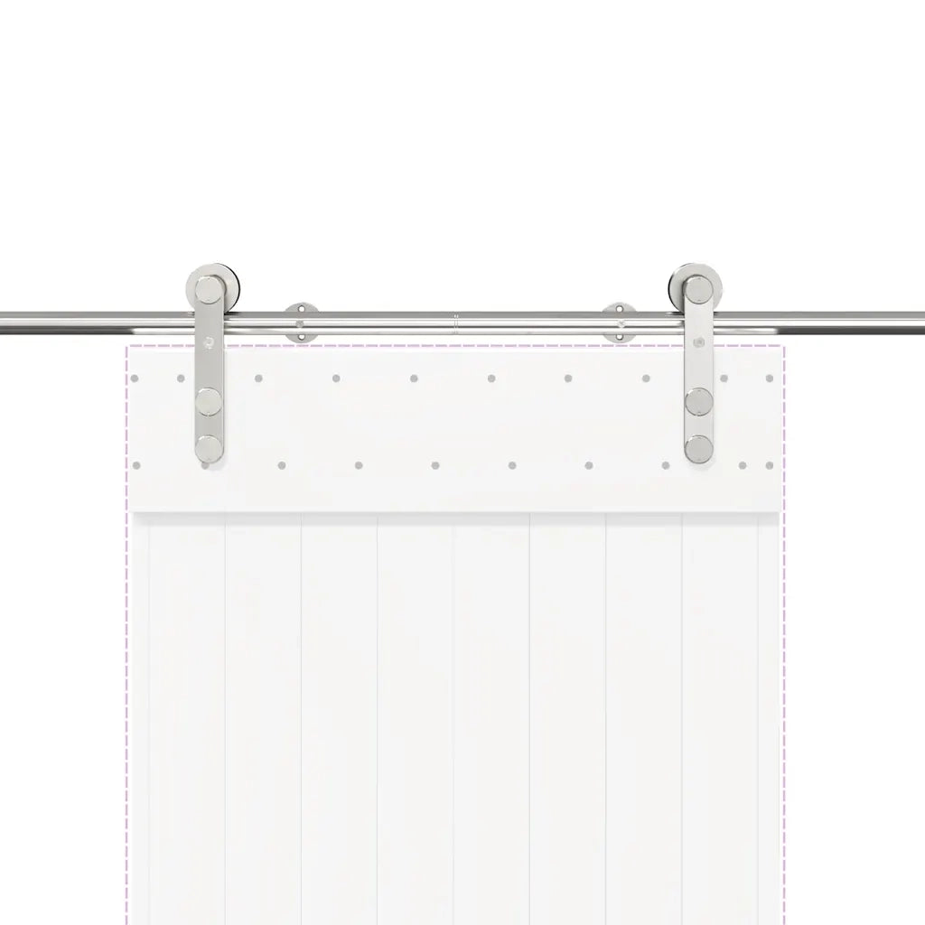 Kit Binari Porta Scorrevole 200 cm Acciaio Inossidabile Argento 4009702