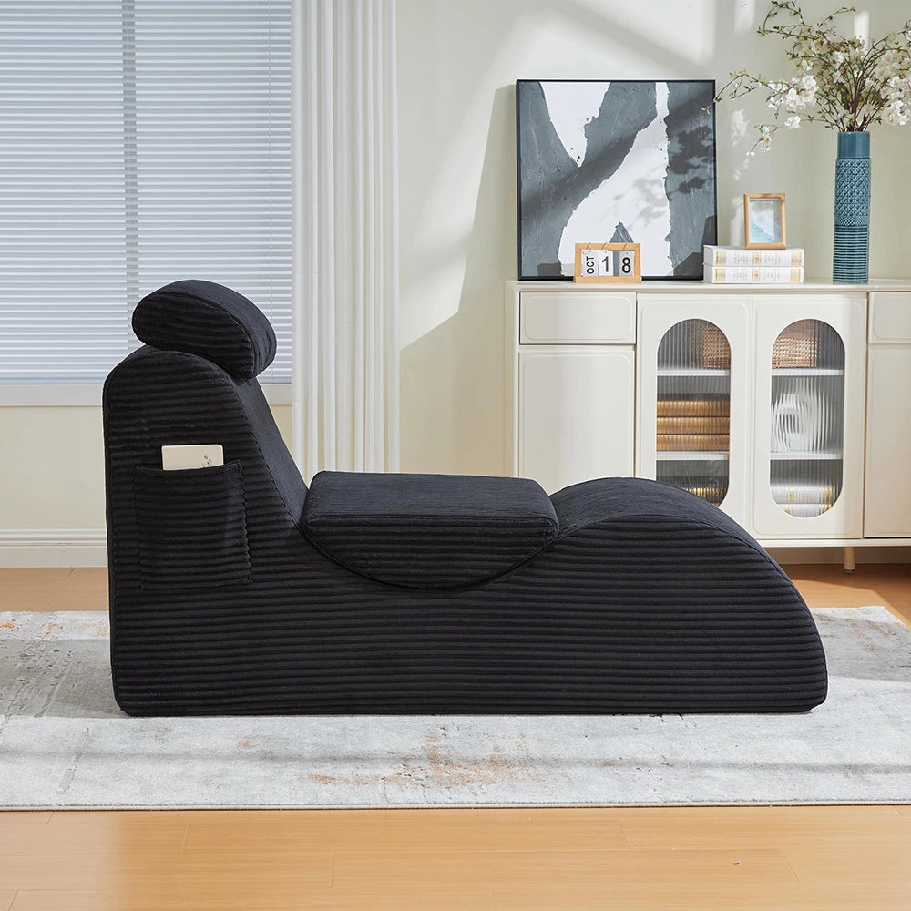 Poltrona relax moderna - Xylo - Design ergonomico, schiuma elastica, cuscino rimovibile, tasca laterale