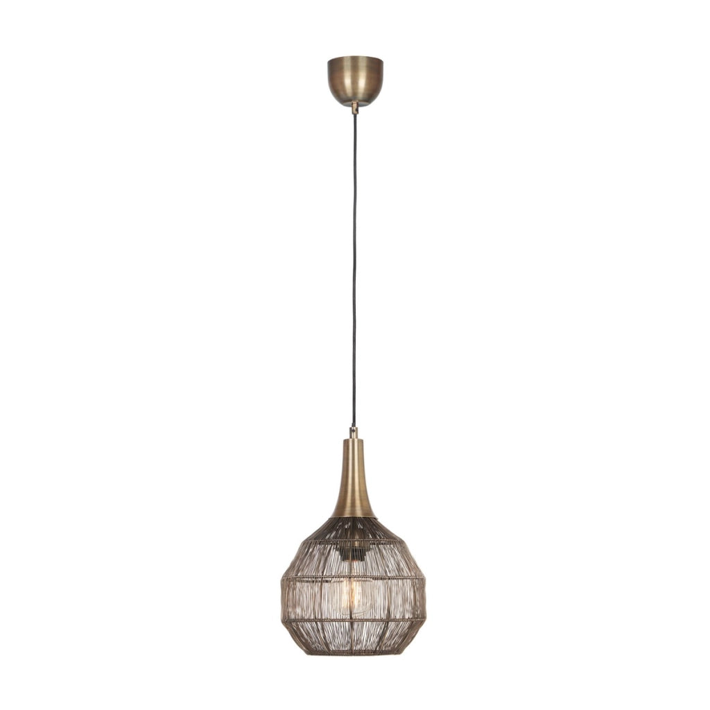 Lampada a sospensione Soraya industriale Ø26 ottone E27