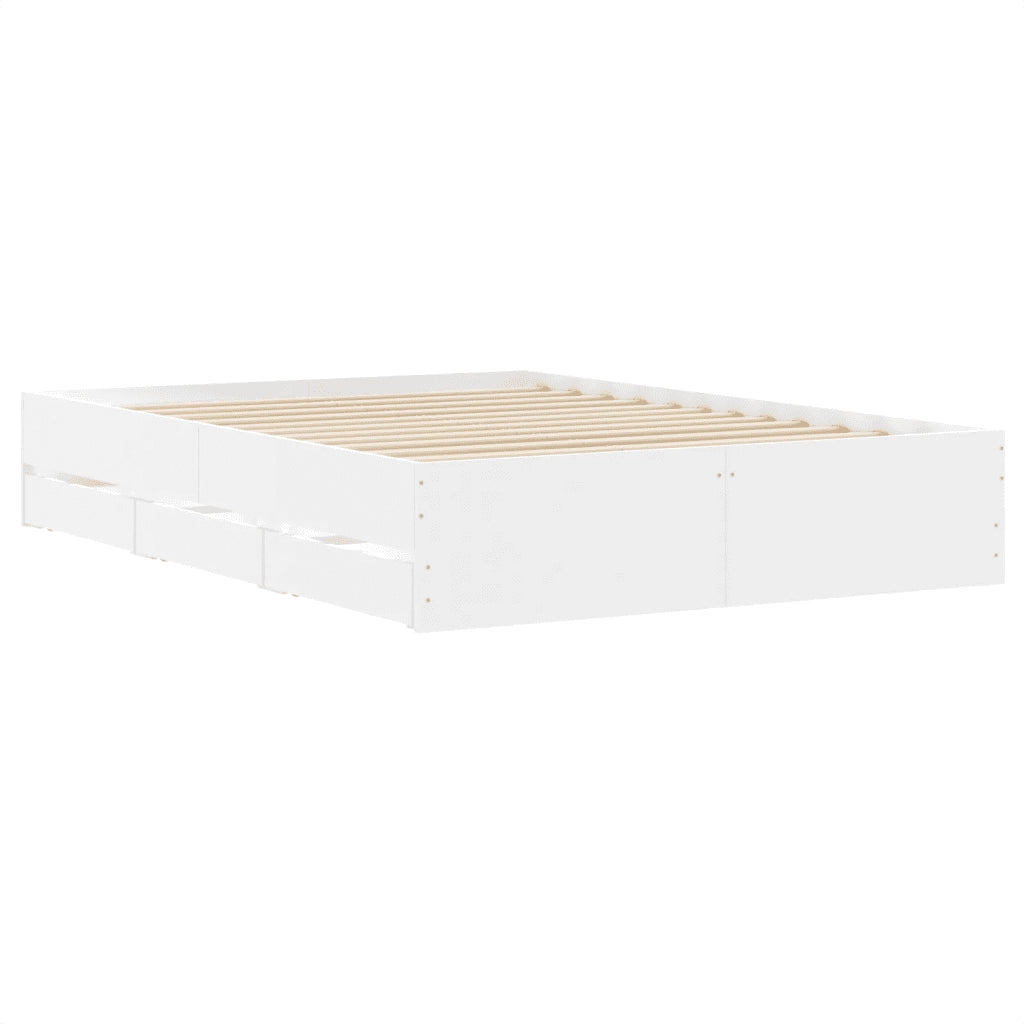 Giroletto con Cassetti Bianco 120x190 cm in Legno Multistrato 3207315