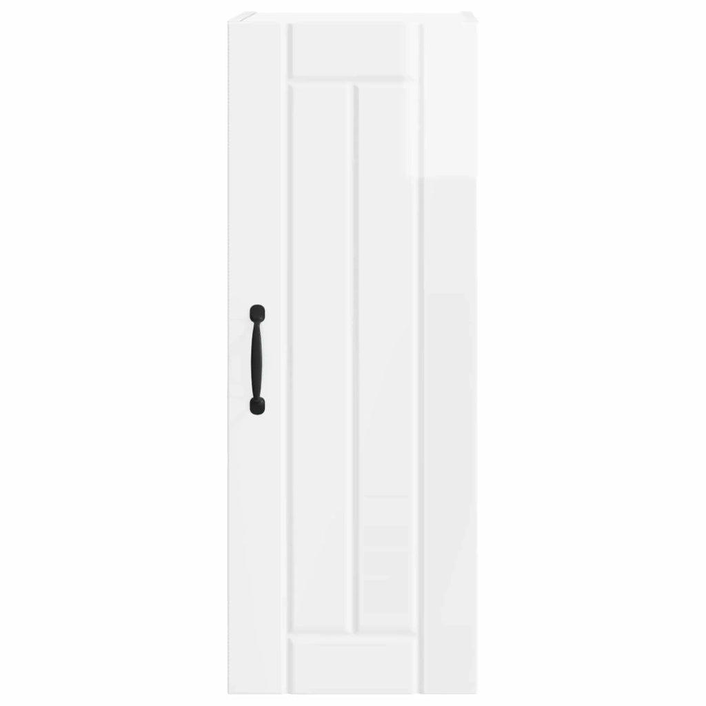 Set di 2 pensili da cucina moderni e minimalisti 30 x 31 x 80 cm realizzati in legno composito bianco lucido 02_0054032