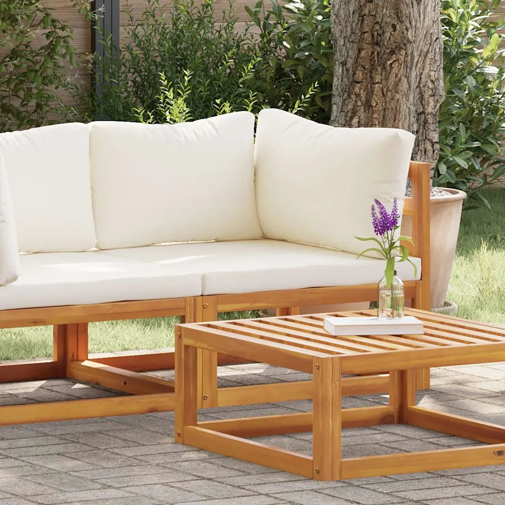 Divano Angolare Modulare Cuscini Bianco Crema Massello d'Acacia cod mxl 65242