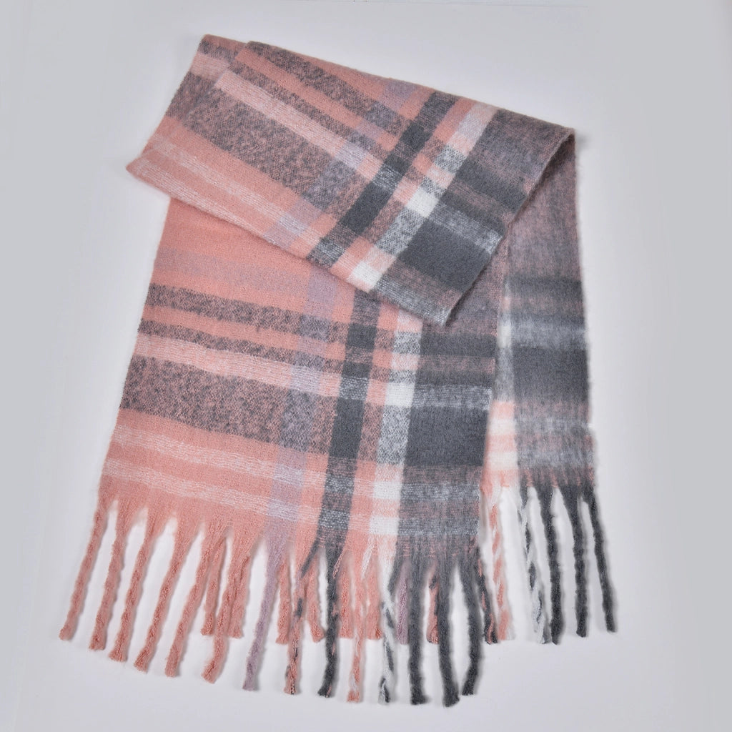 Nuova sciarpa a quadri spessa, elegante e calda, sciarpa lunga con nappe per uomo e donna, perfetta per le coppie.